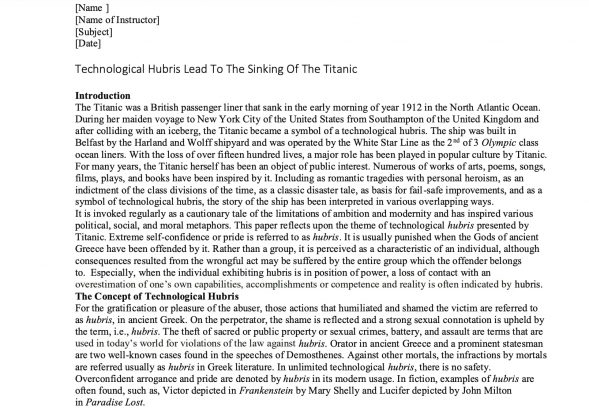 technological-hubris-lead-to-the-sinking-of-the-titanic